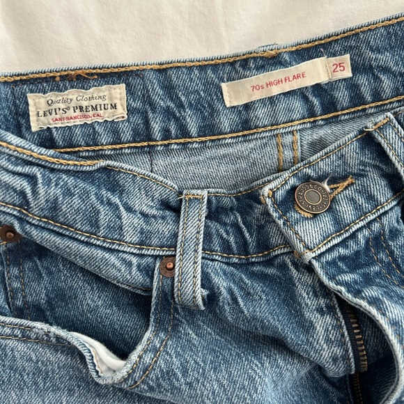 Levi’s 70’s High Flare Jeans  sz 25 x 32 EUC     B7 - Picture 2 of 9